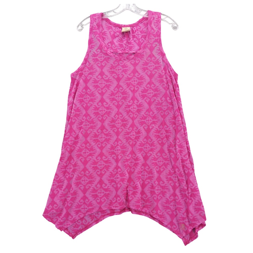 Balance Collection by Marika Tank Top Cinch‎ Back Sheer Burnout Sz L